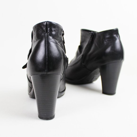 Remonte Dorndorf Black Faux Leather Ankle Boots - Picture 3 of 15